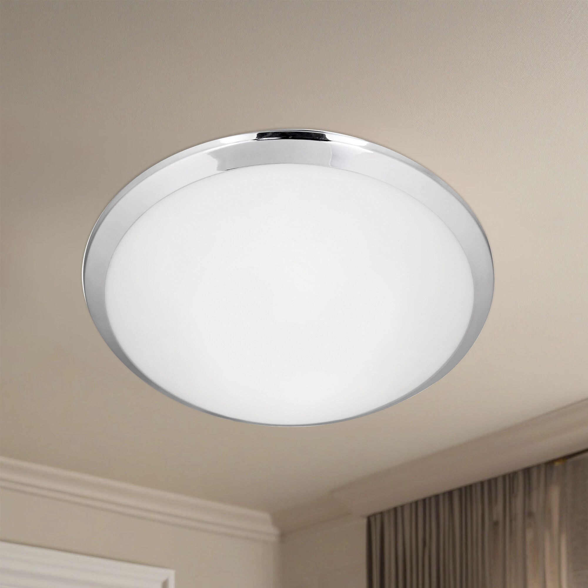 Malta LED 15 inch Chrome Flush Mount Ceiling Light