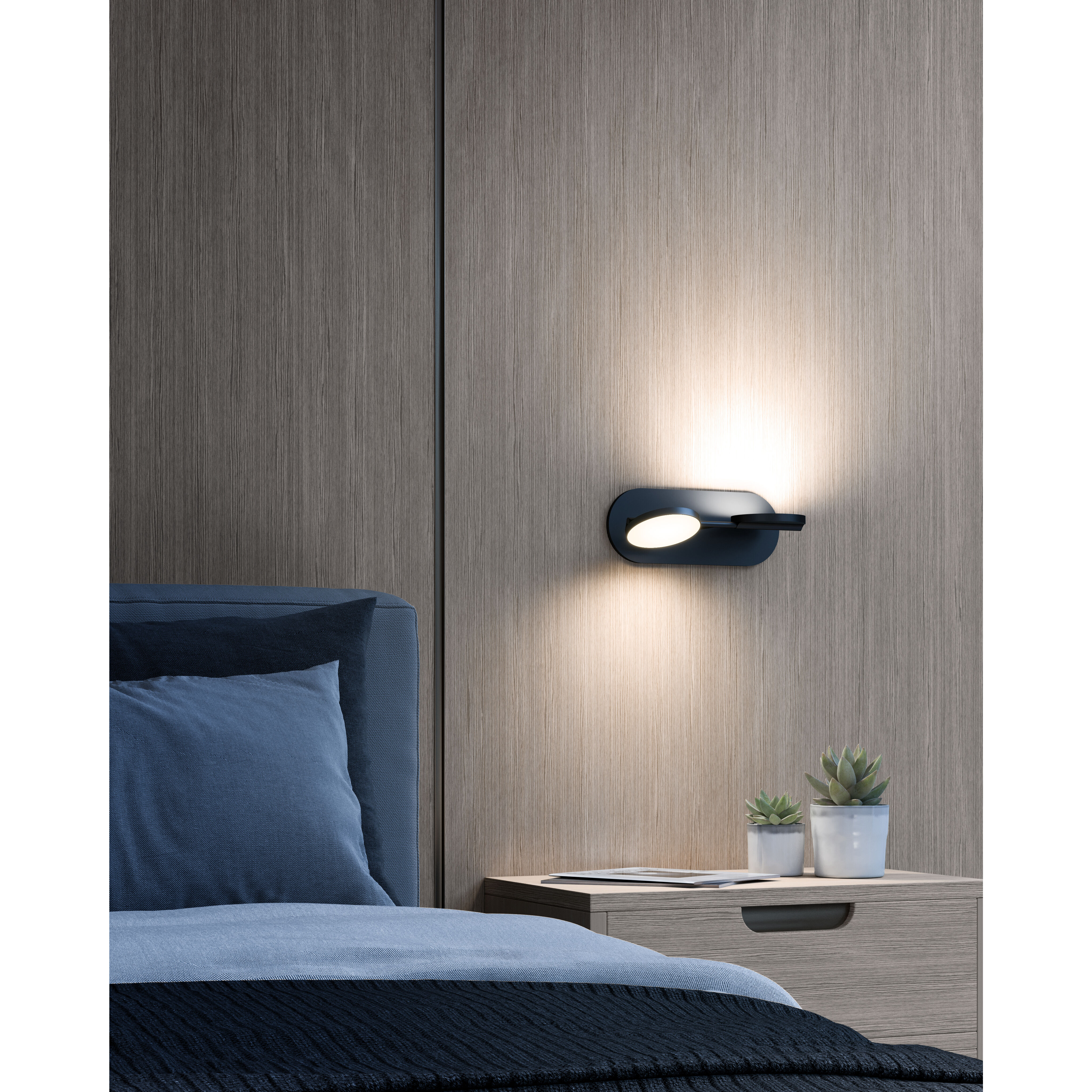 Novel LED 13.25 inch Black Bath Vanity Light Wall Light