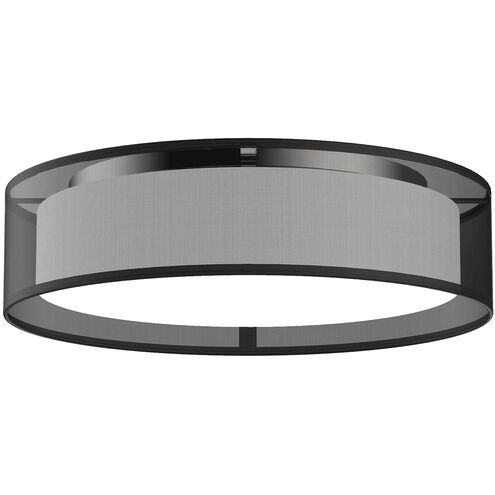 Dalton LED 16 inch Black Organza Flush Mount Ceiling Light in Organza Shade