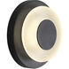 Stephord Black Exterior Wall Sconce in Frosted Glass