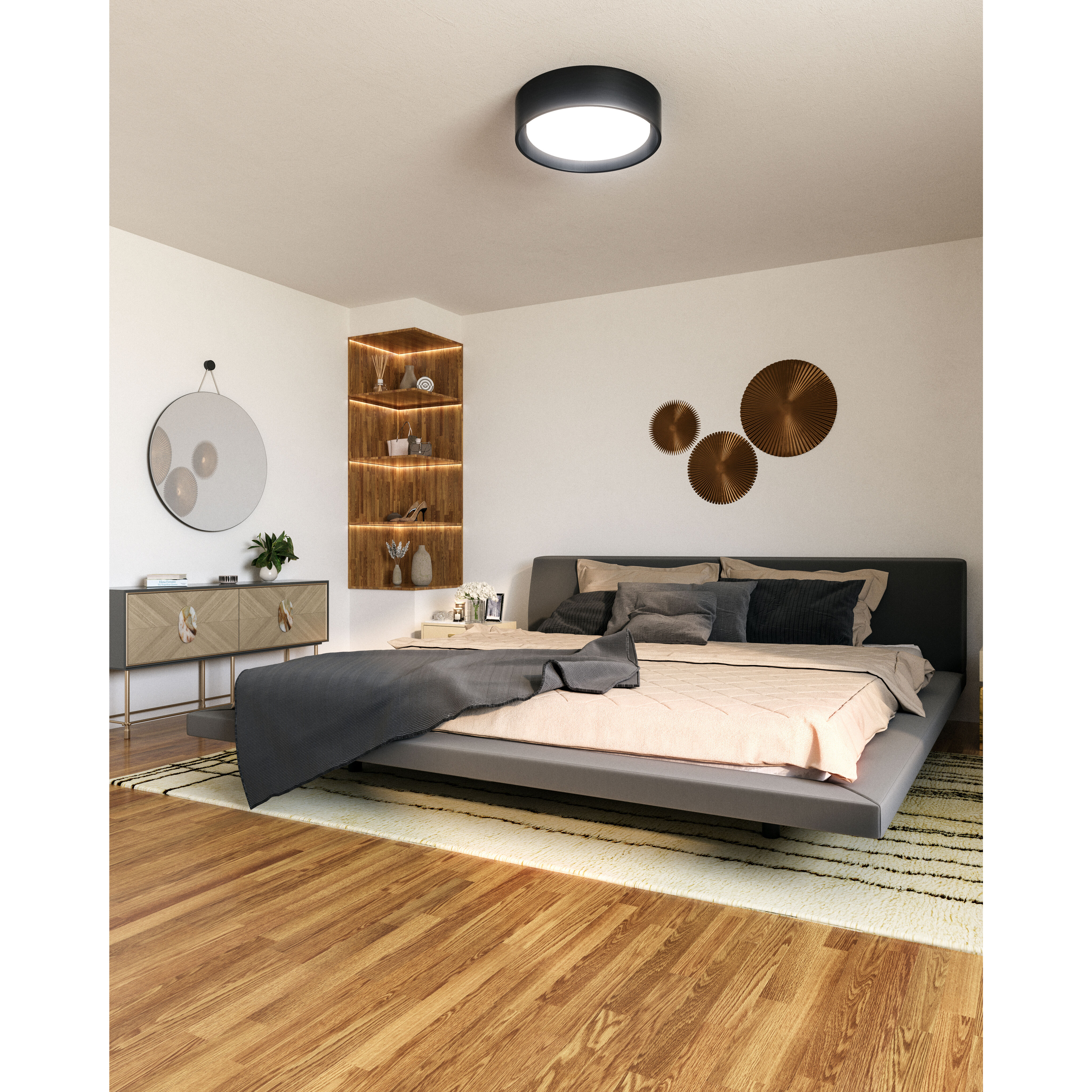 Dalton LED 20 inch Black Flush Mount Ceiling Light