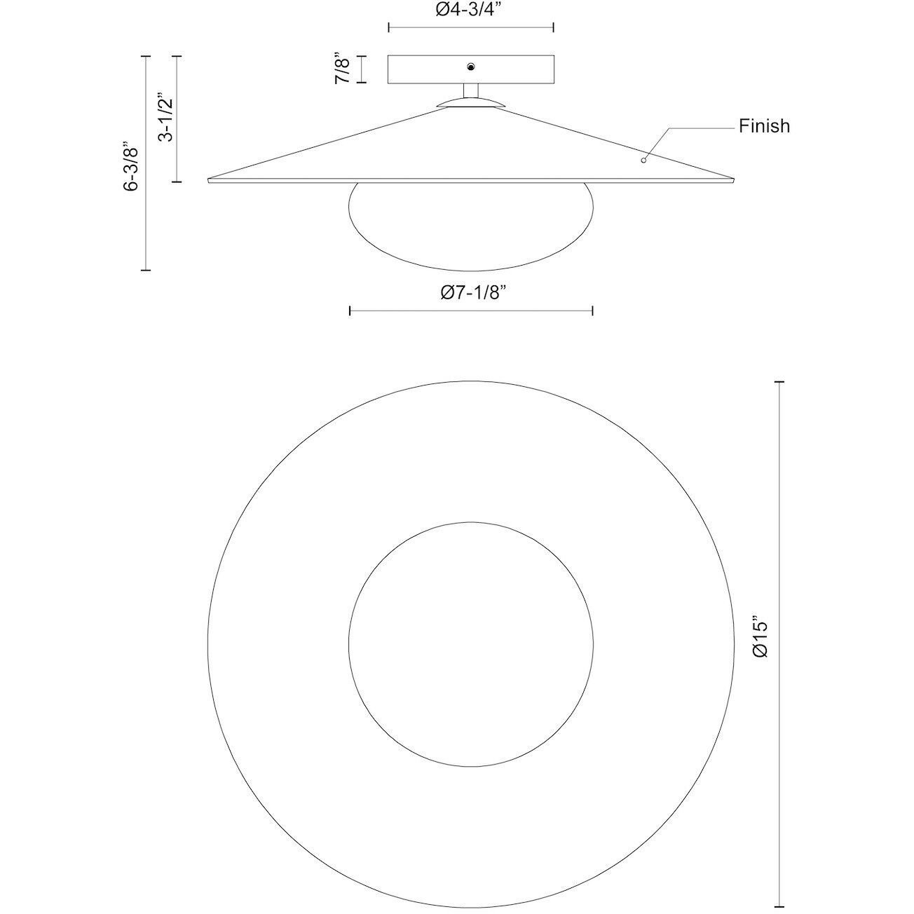 Cruz LED 15 inch Felt - Gray Flush Mount Ceiling Light in Felt Shade
