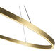 Ovale Linear Pendant Ceiling Light in Brushed Gold