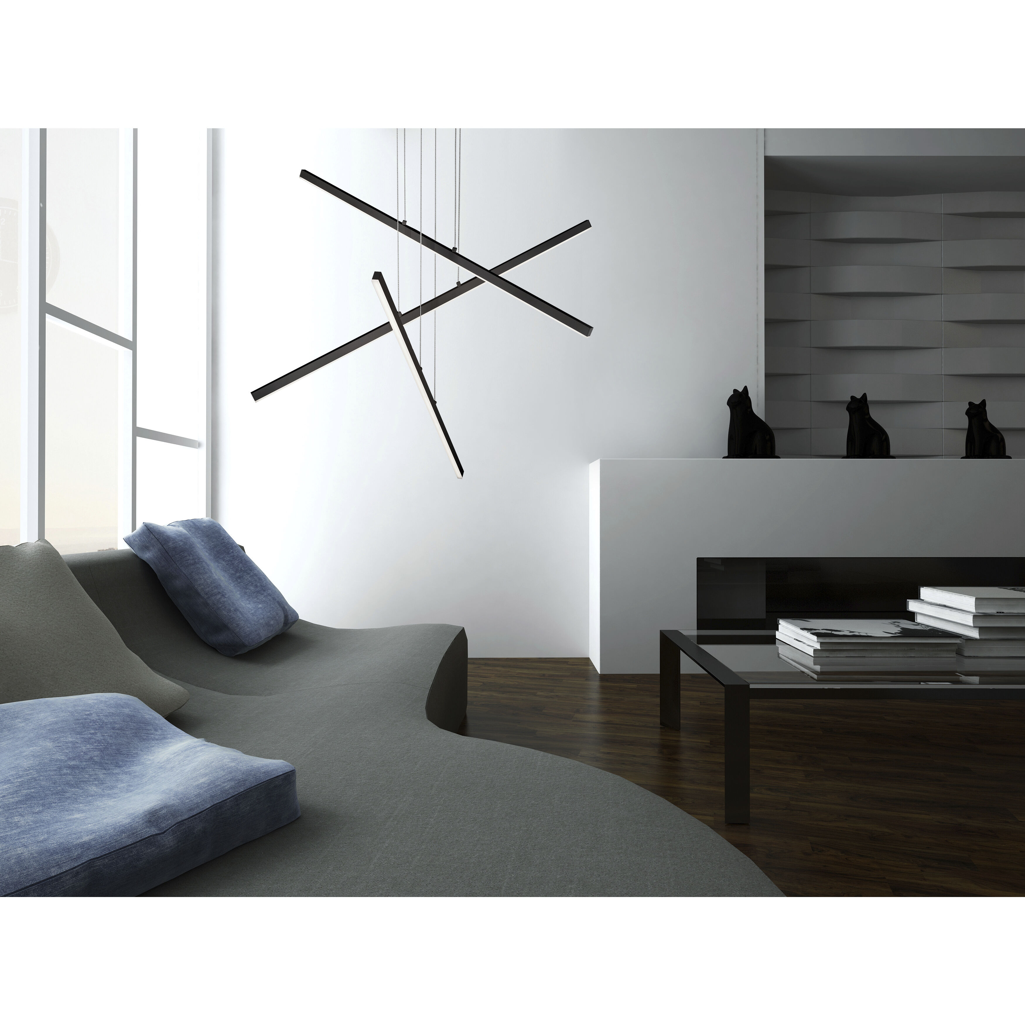 Vega LED 0.75 inch Black Multi Pendant Ceiling Light