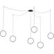 Marquee LED 16 inch Black Multi Pendant Canopy System Ceiling Light