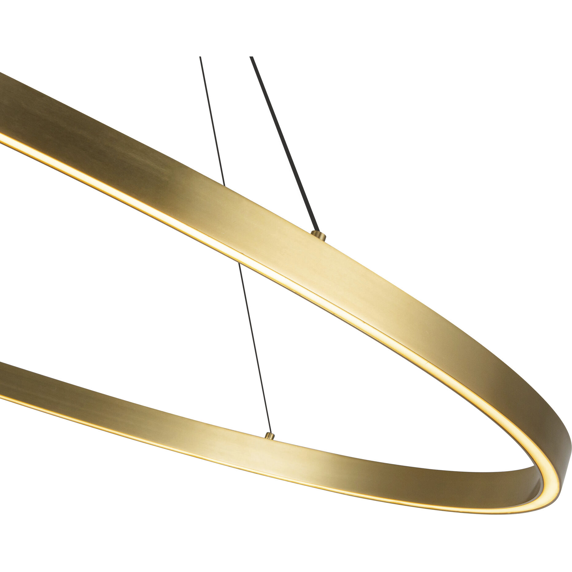 Ovale LED 53.75 inch Brushed Gold Linear Pendant Ceiling Light
