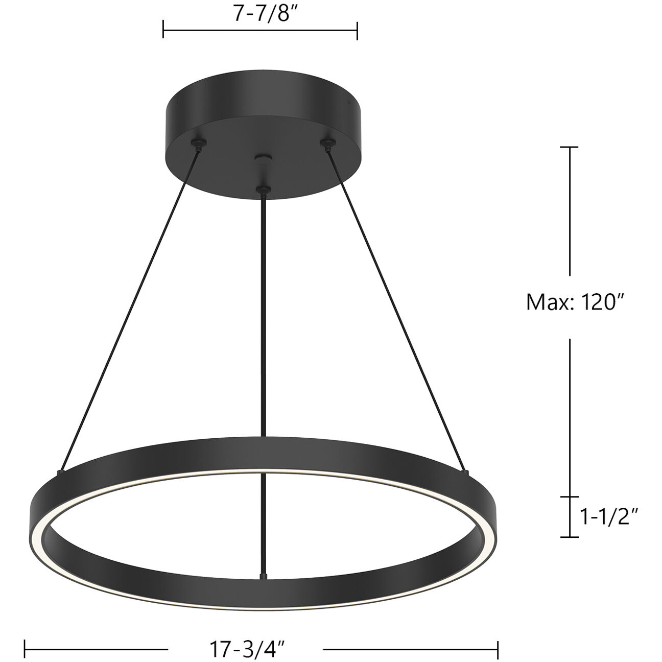 Cerchio LED 17.75 inch Brushed Gold Pendant Ceiling Light