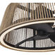Isla 23.13 inch Matte Black Ceiling Fan in Matte Black and Braided Rope