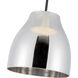 Trinity LED 11.38 inch Black Pendant Ceiling Light in Chrome Glass