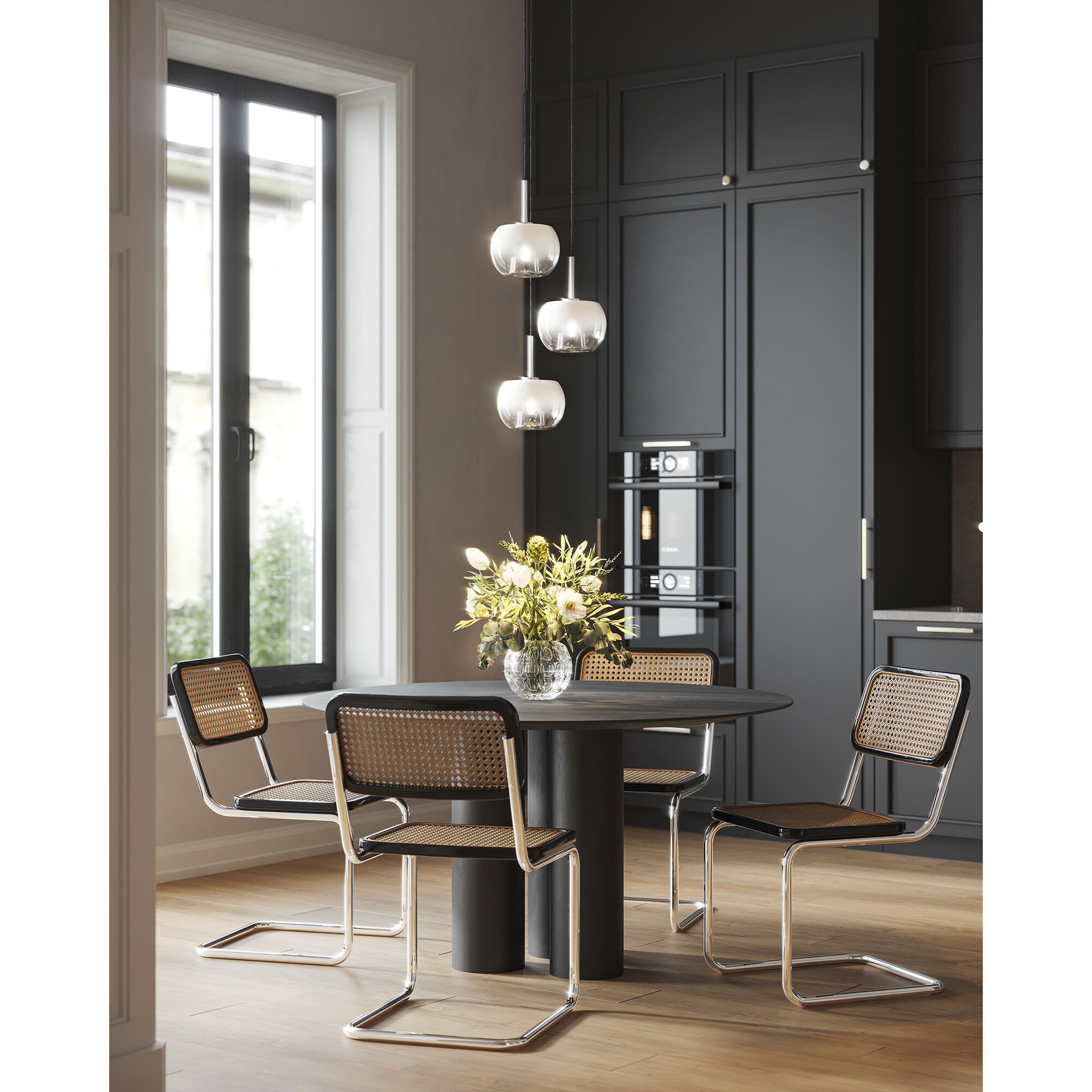 Samar 3 Light 14 inch Chrome/Opal Glass Chandelier Ceiling Light in Transition Opal Glass