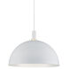 Archibald 1 Light 23.63 inch White With Gold Detail Pendant Ceiling Light
