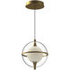 Aries LED 7.88 inch Brushed Gold Pendant Ceiling Light
