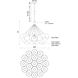 Bolla LED 28 inch Opal Glass Chandelier Ceiling Light in Steel, Clear Glass and Interior Opal Glass