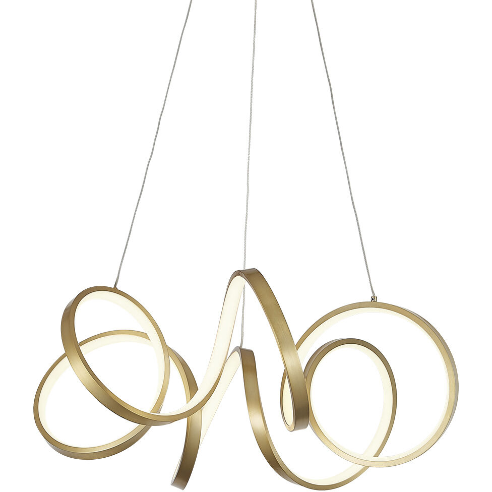 Synergy LED 23.75 inch Antique Brass Chandelier Ceiling Light