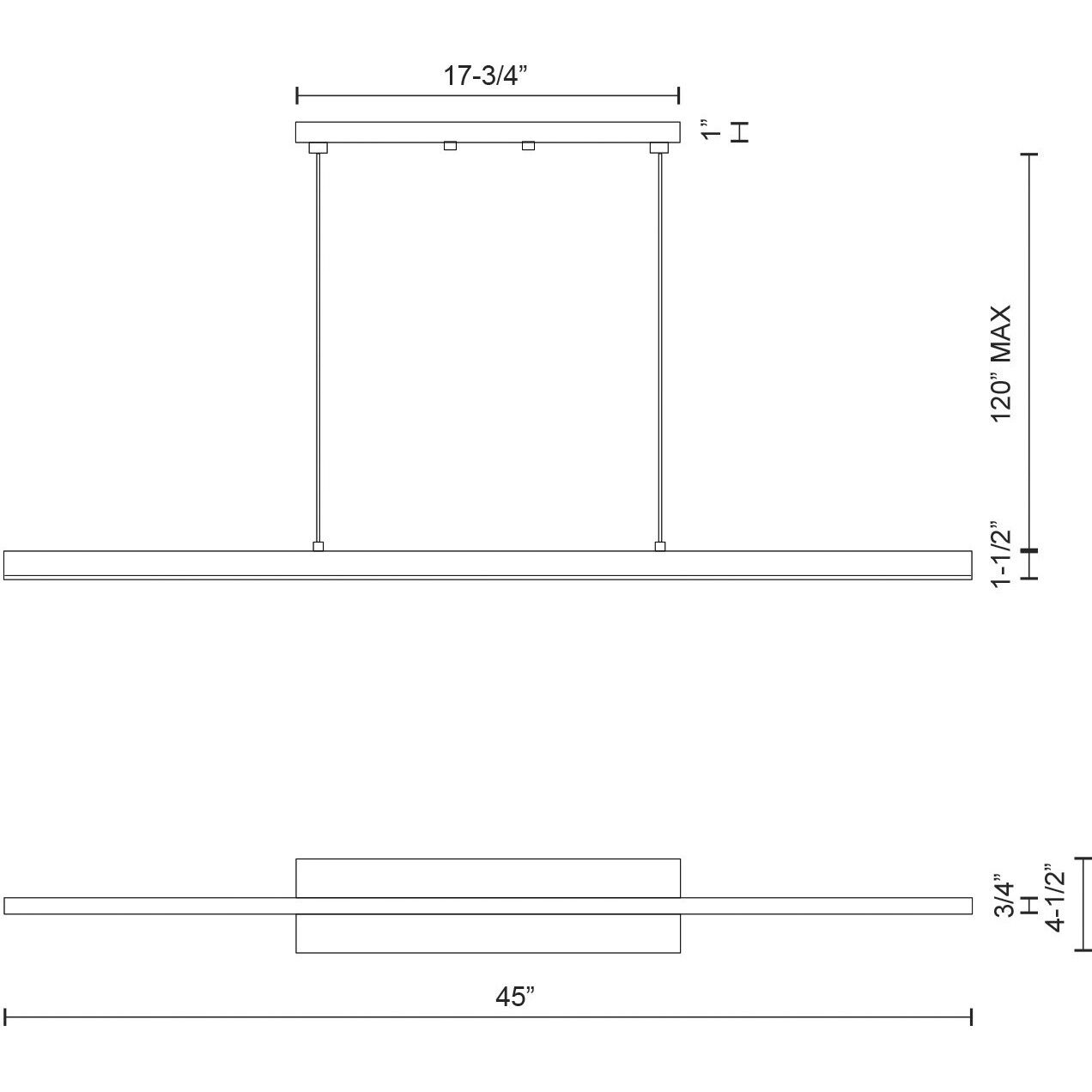 Vega Linear Pendant Ceiling Light in White