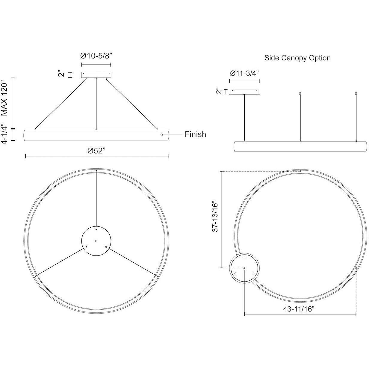 Halo Pendant Ceiling Light in White