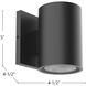 Nordic LED 5 inch Black Exterior Wall Sconce