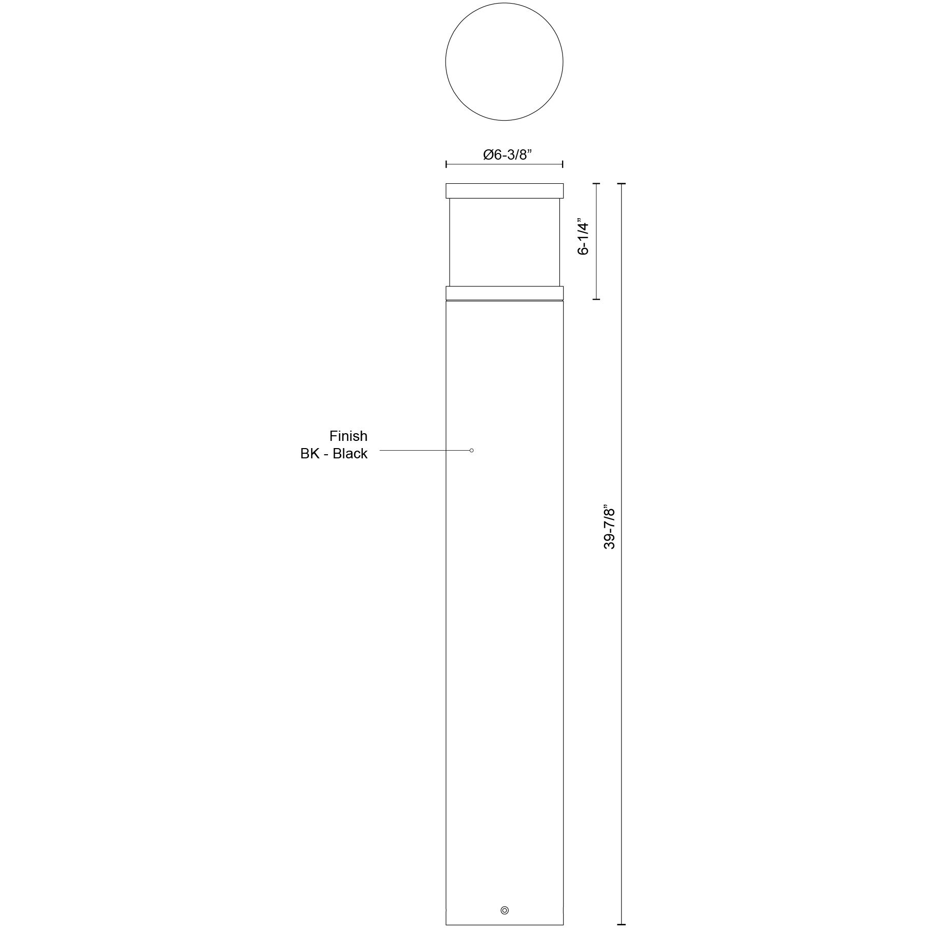 Chadworth 120-277V 24.00 watt Black Exterior Bollard