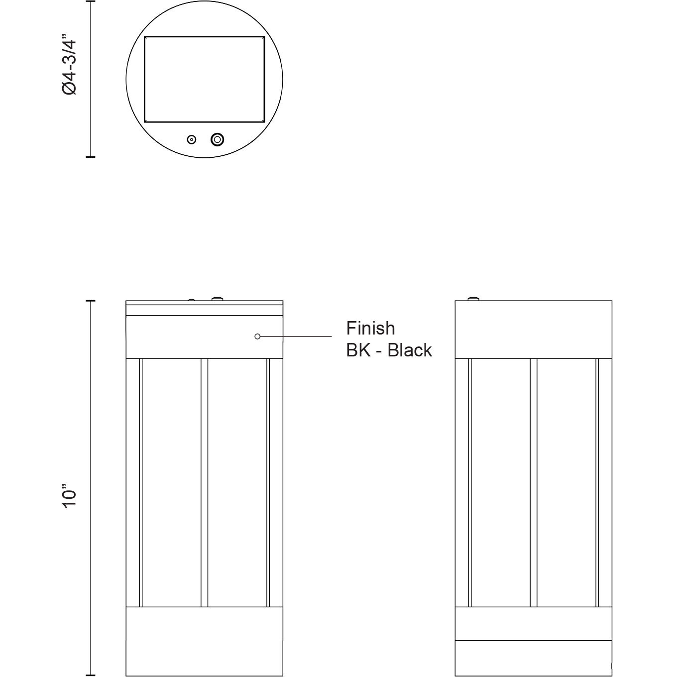 Suara 10 inch 3.00 watt Black Exterior Portable Lamp