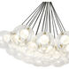 Bolla LED 28 inch Brushed Gold Chandelier Ceiling Light in Clear Glass and Interior Opal Glass