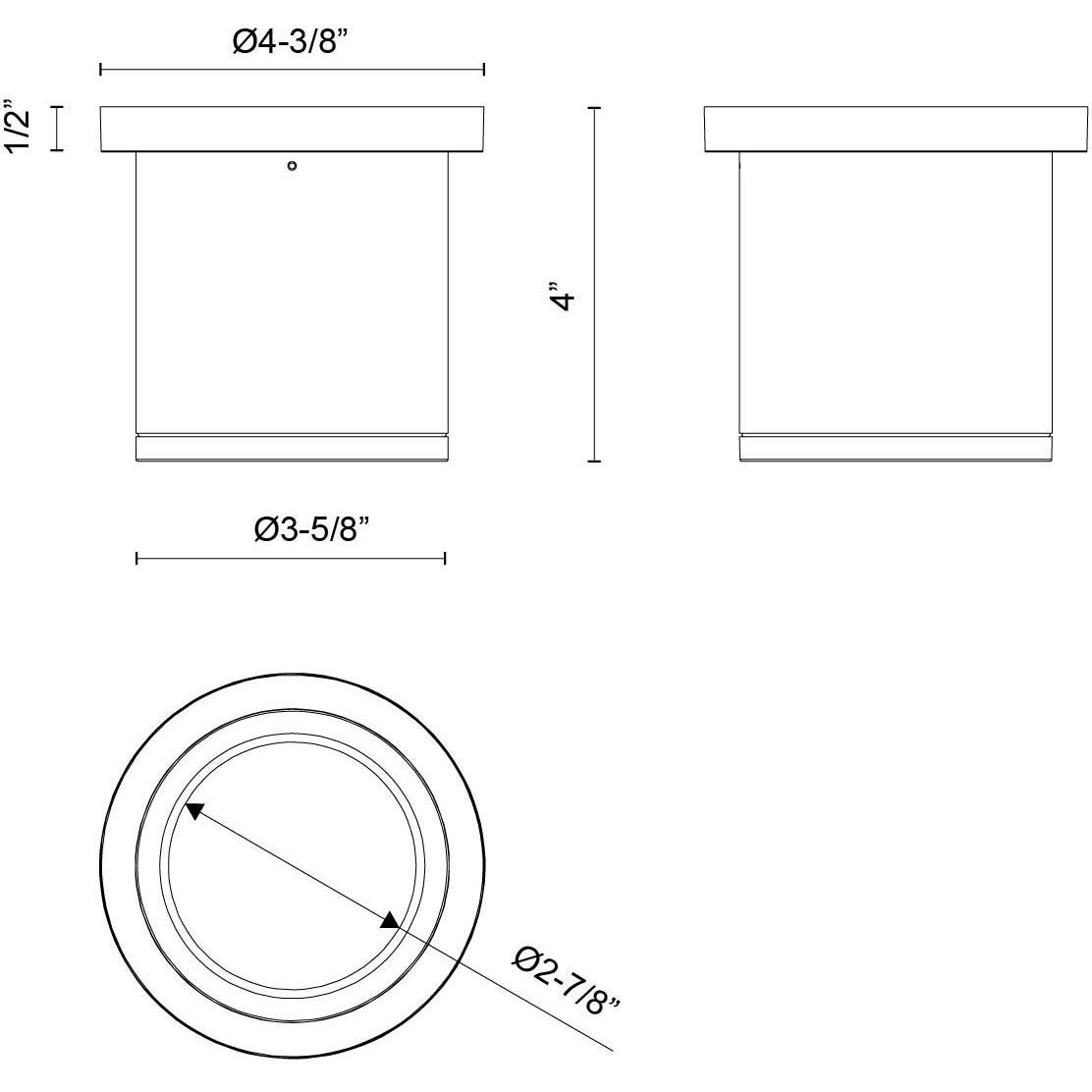 Nordic LED 4.38 inch White Exterior Ceiling