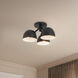 Fosso 3 Light 12.5 inch Black Semi-Flush Mount Ceiling Light
