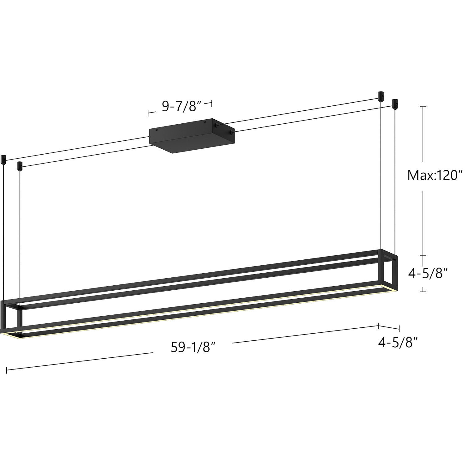 Plaza LED 59.13 inch White Linear Pendant Ceiling Light