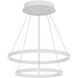 Cerchio LED 23.63 inch White Chandelier Ceiling Light