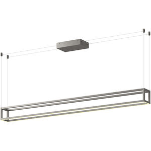 Plaza 59.13 inch Black Linear Pendant Ceiling Light in Brushed Nickel