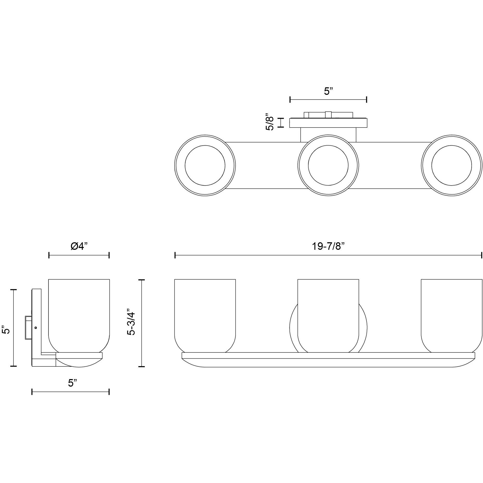 Cedar LED 19.88 inch Brushed Gold Bath Vanity Light Wall Light