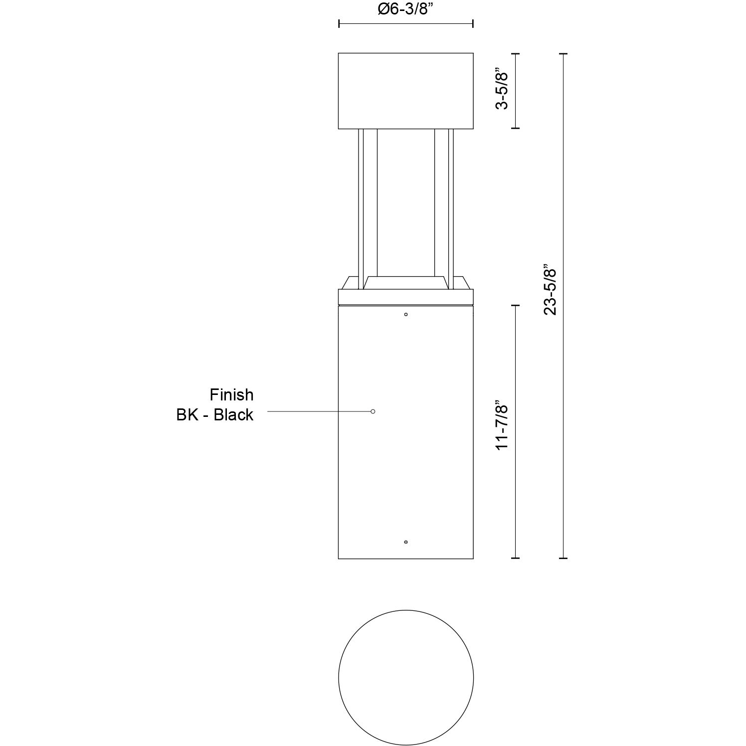 Novato 120-277V 24.00 watt Black Exterior Bollard