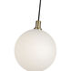 Bolla LED 5.5 inch Brushed Gold/Opal Glass Pendant Ceiling Light in Matte Opal Glass