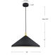 Dorothy Pendant Ceiling Light in Black with Gold Detail