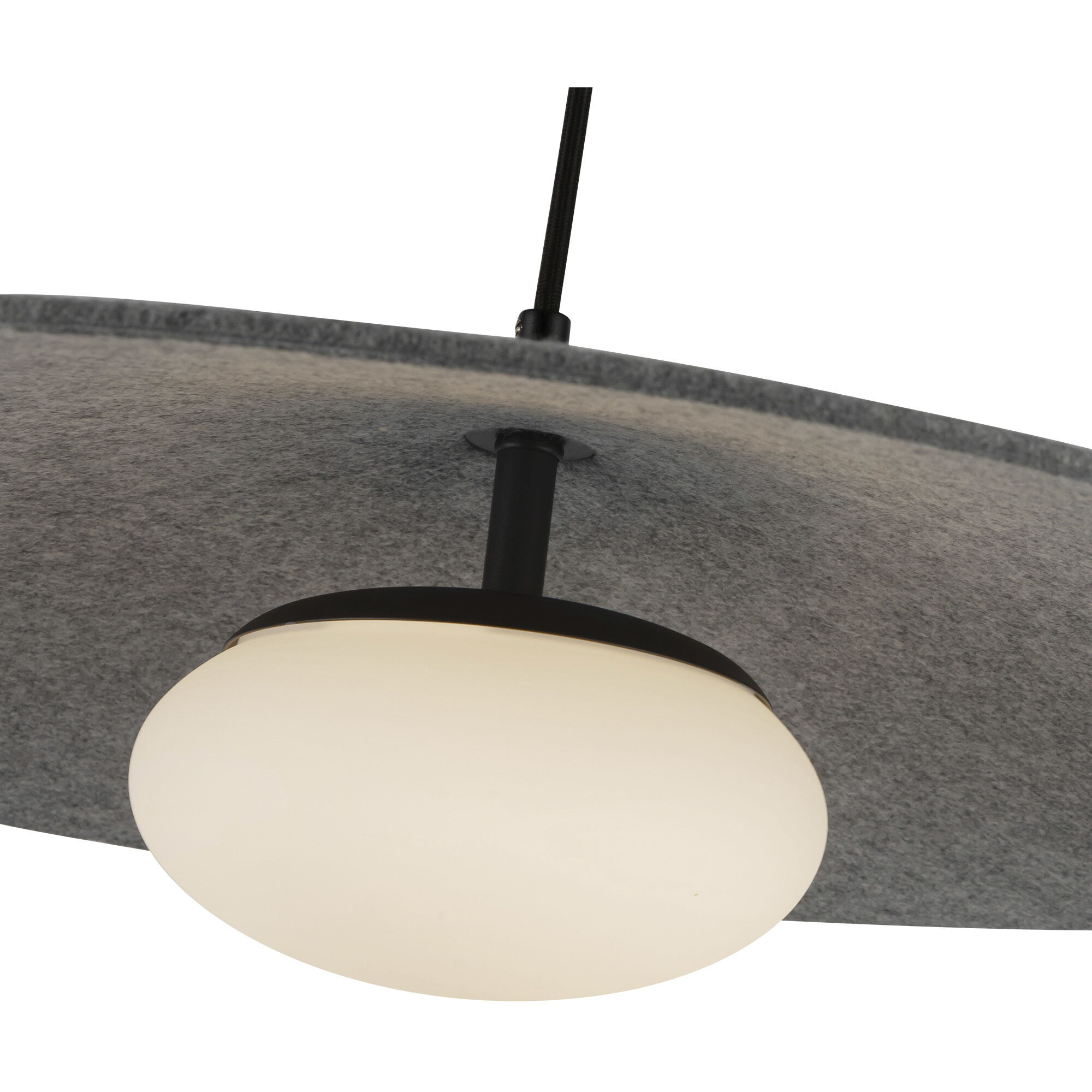 Cruz Pendant Ceiling Light in Felt - Gray, Felt Shade