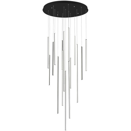 Chute LED 31.5 inch Black Multi Pendant Ceiling Light