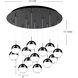 Pluto Multi Pendant Ceiling Light in Black Chrome