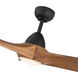 Baylor 60 inch Matte Black and Natural Wood Ceiling Fan