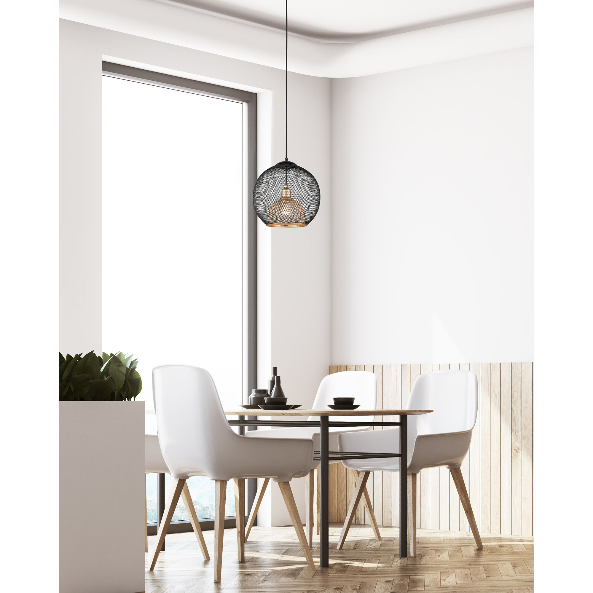 Gibraltar Pendant Ceiling Light in Black and Gold