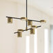 Jayden LED 40 inch Black/Brushed Gold Chandelier Ceiling Light in Black and Brushed Gold