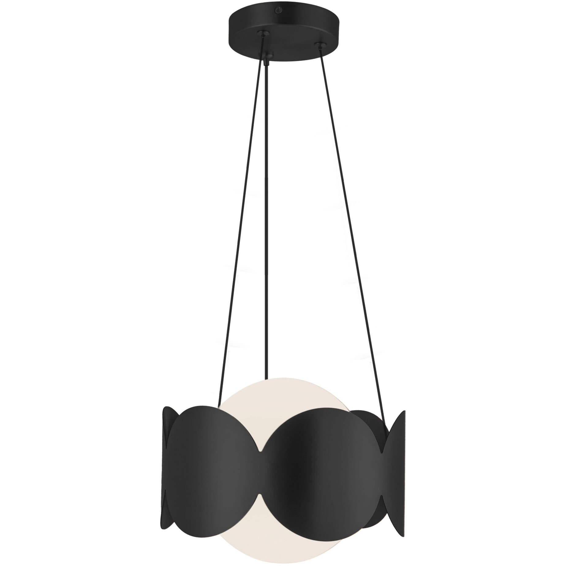 Ciel 1 Light 10.13 inch Black/Opal Glass Chandelier Ceiling Light