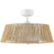 Isla 23.13 inch White Ceiling Fan in White and Braided Rope