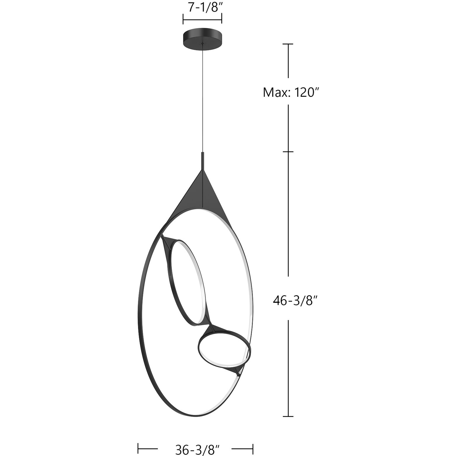 Serif LED 0.88 inch Black Pendant Ceiling Light