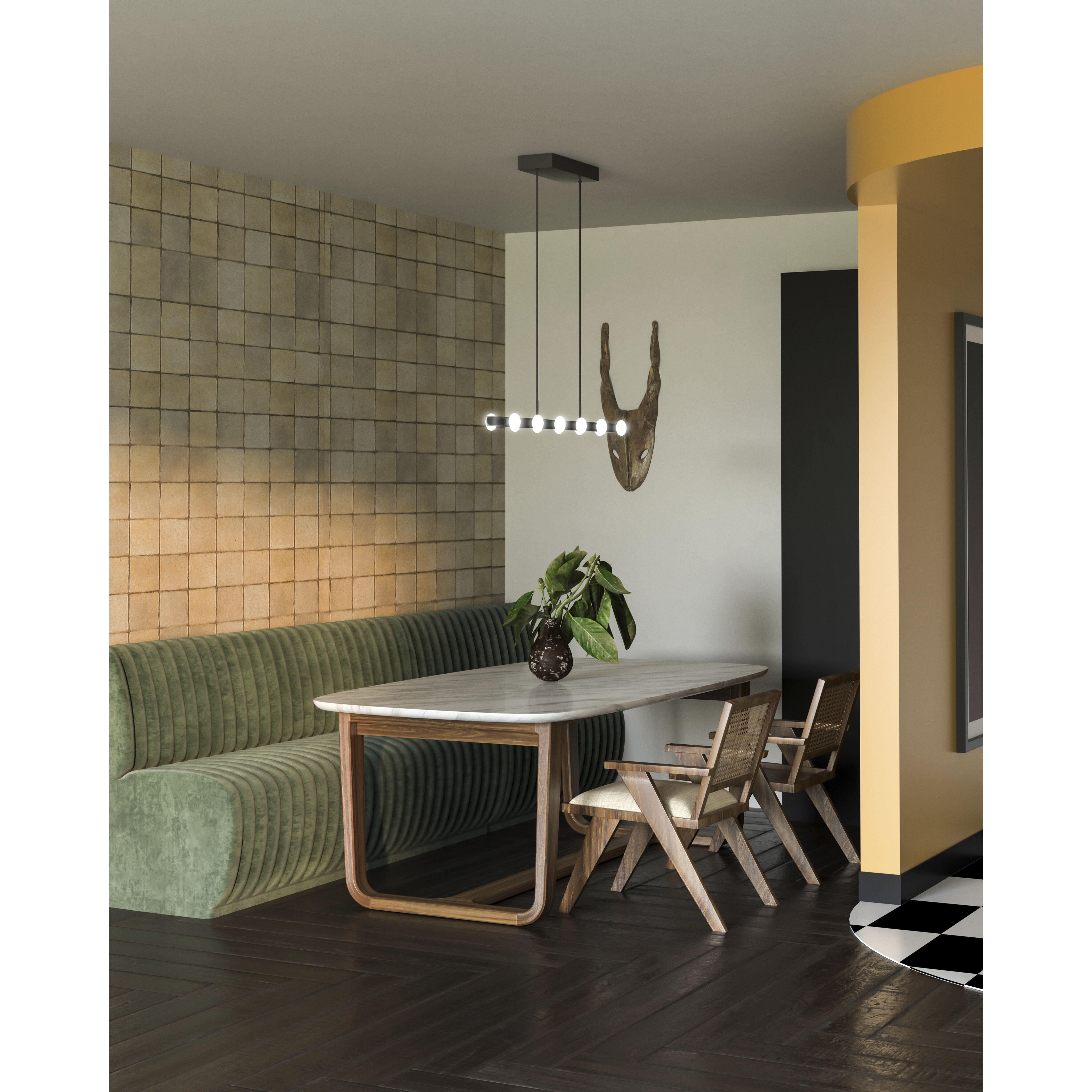 Rezz LED 36 inch Black Linear Pendant Ceiling Light