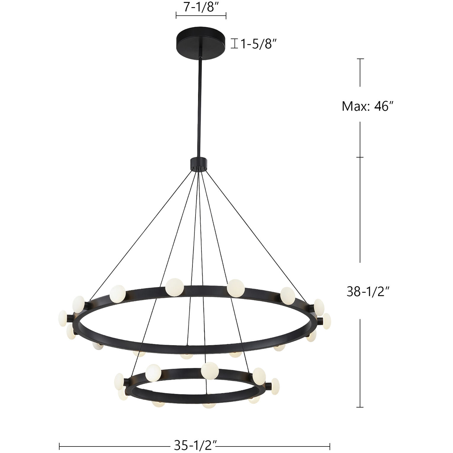 Rezz LED 35.5 inch Brushed Nickel Chandelier Ceiling Light