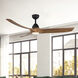 Baylor 60 inch Matte Black and Natural Wood Ceiling Fan