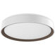 Essex LED 15.75 inch White/Walnut Flush Mount Ceiling Light in White and Walnut