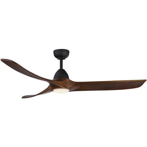 Baylor 60 inch Matte Black and Dark Walnut Ceiling Fan