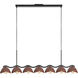 Atlas Linear Pendant Ceiling Light in Black and Burgundy
