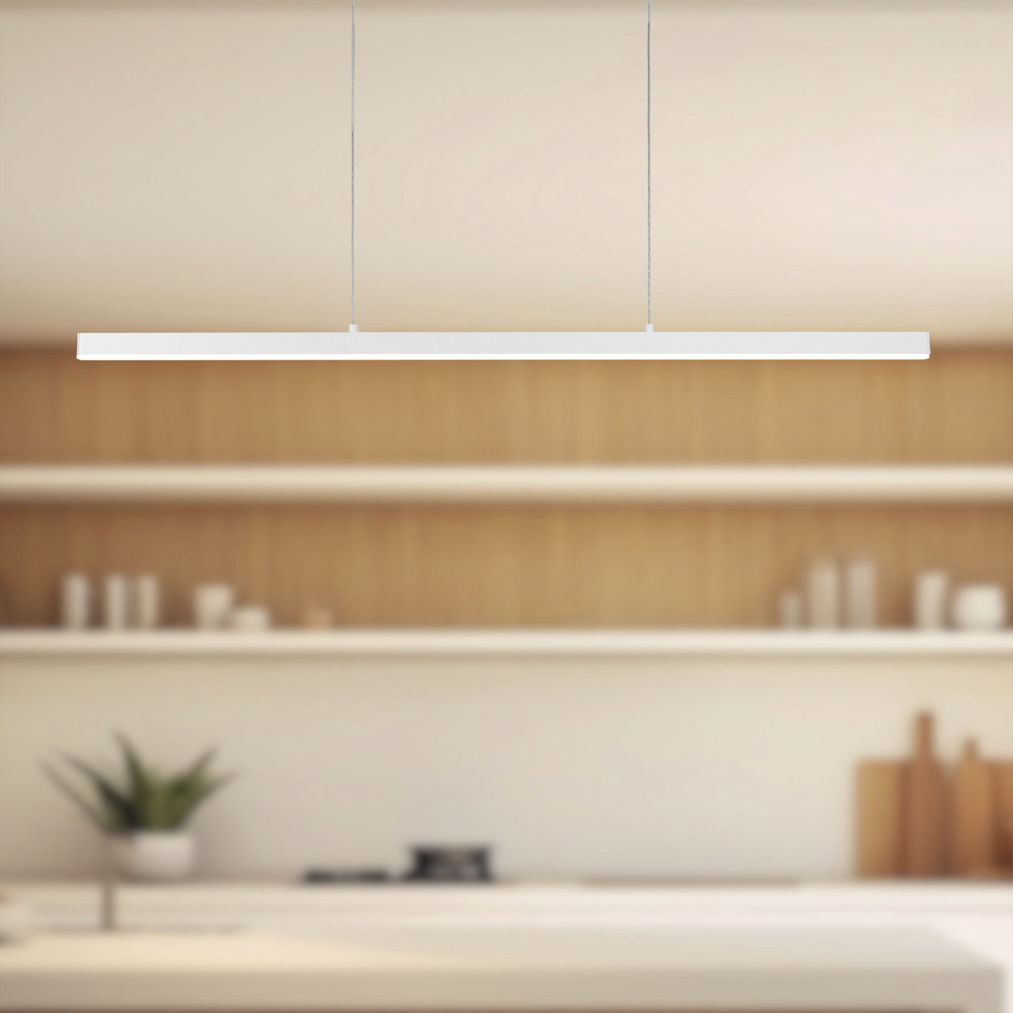 Vega LED 56 inch White Linear Pendant Ceiling Light