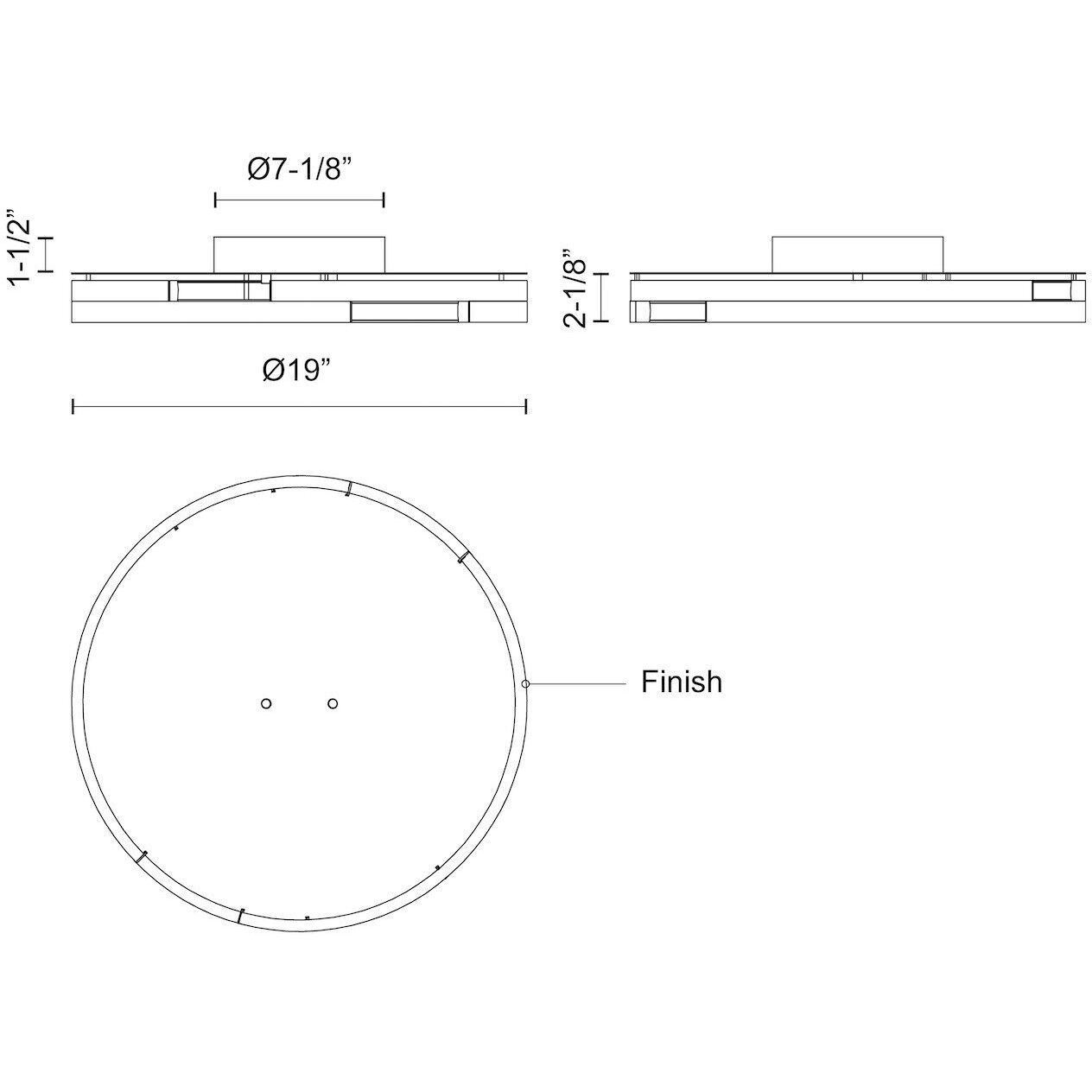 Anello Minor LED 19 inch Walnut Flush Mount Ceiling Light